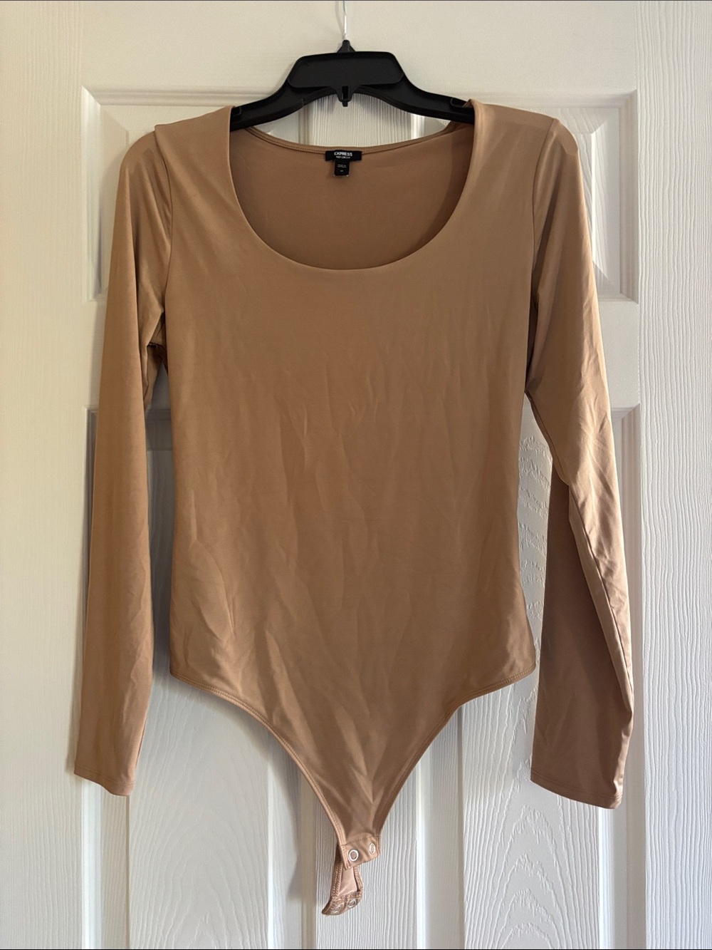 Express Women's Long Sleeve Scoop Neck Bodysuit - Nude